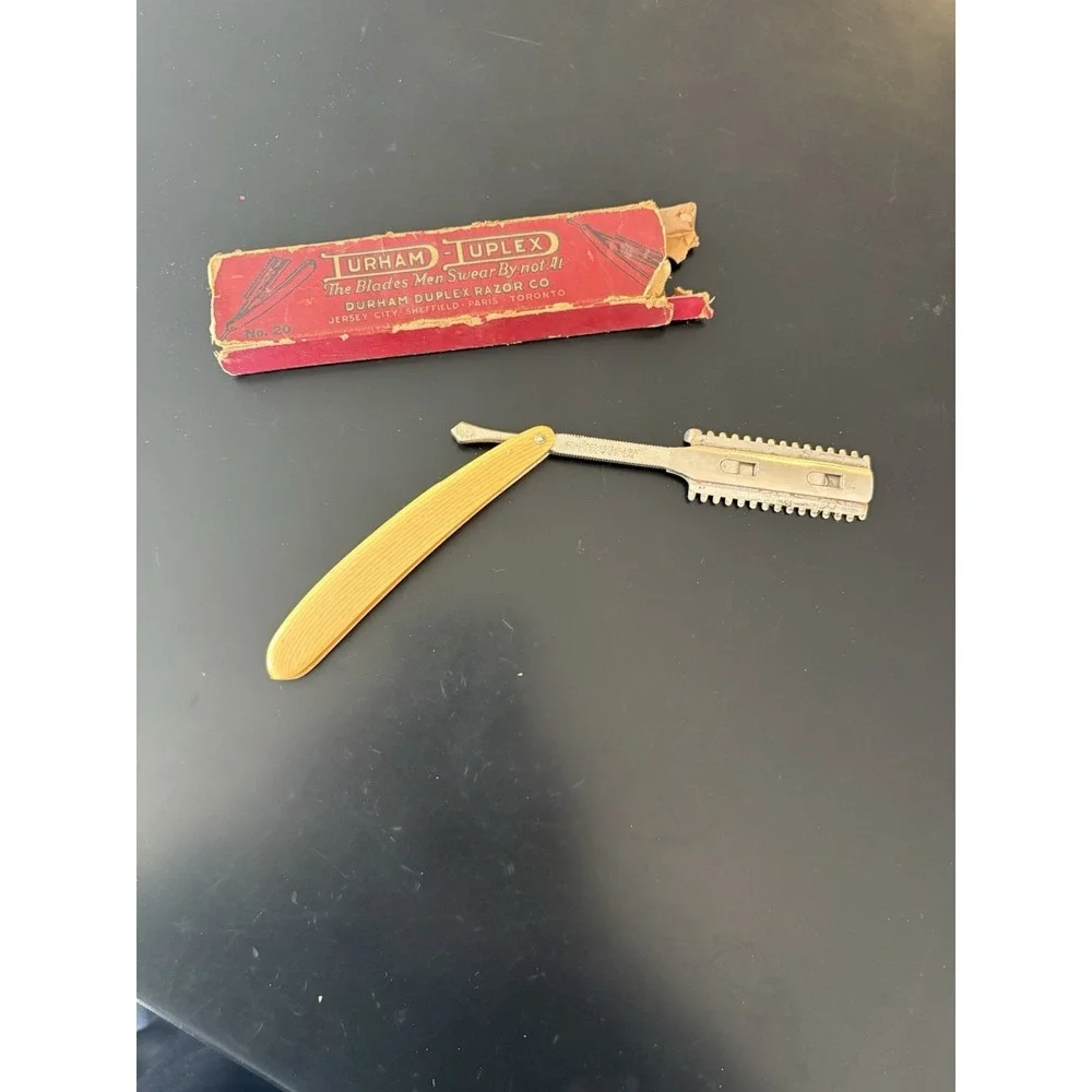 Antique Durham Duplex No. 20 Safety Straight Razor with Original Box